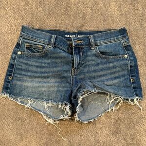 Low rise denim shorts